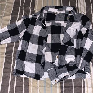 Black and white plaid shirt
